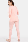 Zivame Maternity Knit Cotton Pyjama Set - Peach Pearl — thumbnail 3